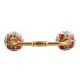 Red Flower Crackle Ceramic Bridge Handle